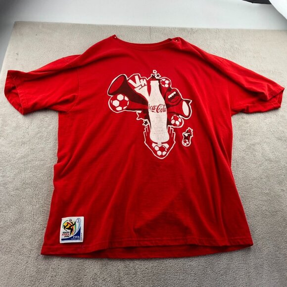 2 Coca-Cola FIFA World Cup Men's T-Shirt Medium Lot Of Two Red Logo Graphic Tee - Picture 3 of 14